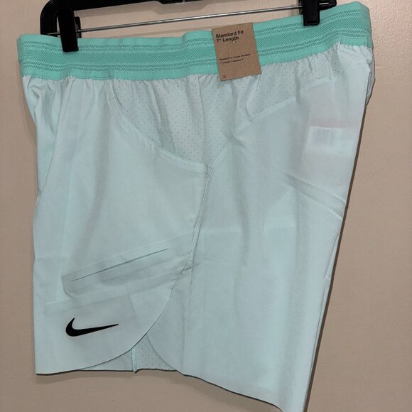 Nike Court Dri-Fit ADV Rafa Nadal 7” Tennis Shorts Green DV2881-346 Mens NEW - Picture 6 of 16